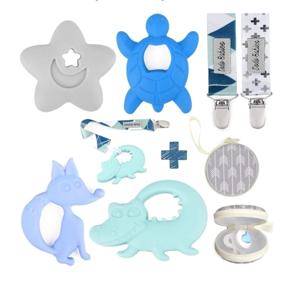 Teething toy and Pacifier clip set - Picture 1 of 1